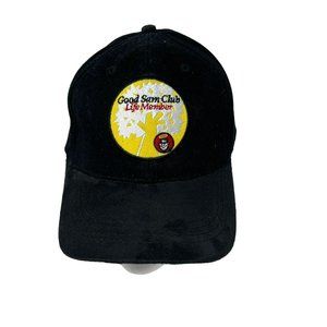 VTG Good Sam‎ Club RV Life Member Black Cotton & Suede Adjustable Trucker Cap